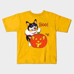 Bookie Boo the Corgi Clown - Boo! Kids T-Shirt